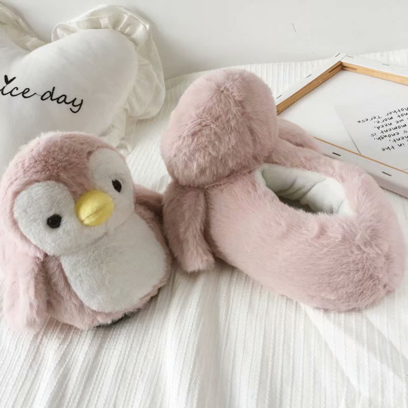Penguin Plush Home Slippers Parent-child Warm Cotton Boots Cartoon Indoor Thickened Plush Shoes