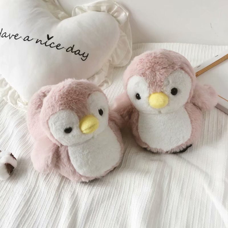 Penguin Plush Home Slippers Parent-child Warm Cotton Boots Cartoon Indoor Thickened Plush Shoes