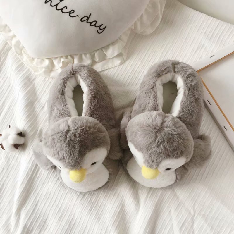 Penguin Plush Home Slippers Parent-child Warm Cotton Boots Cartoon Indoor Thickened Plush Shoes