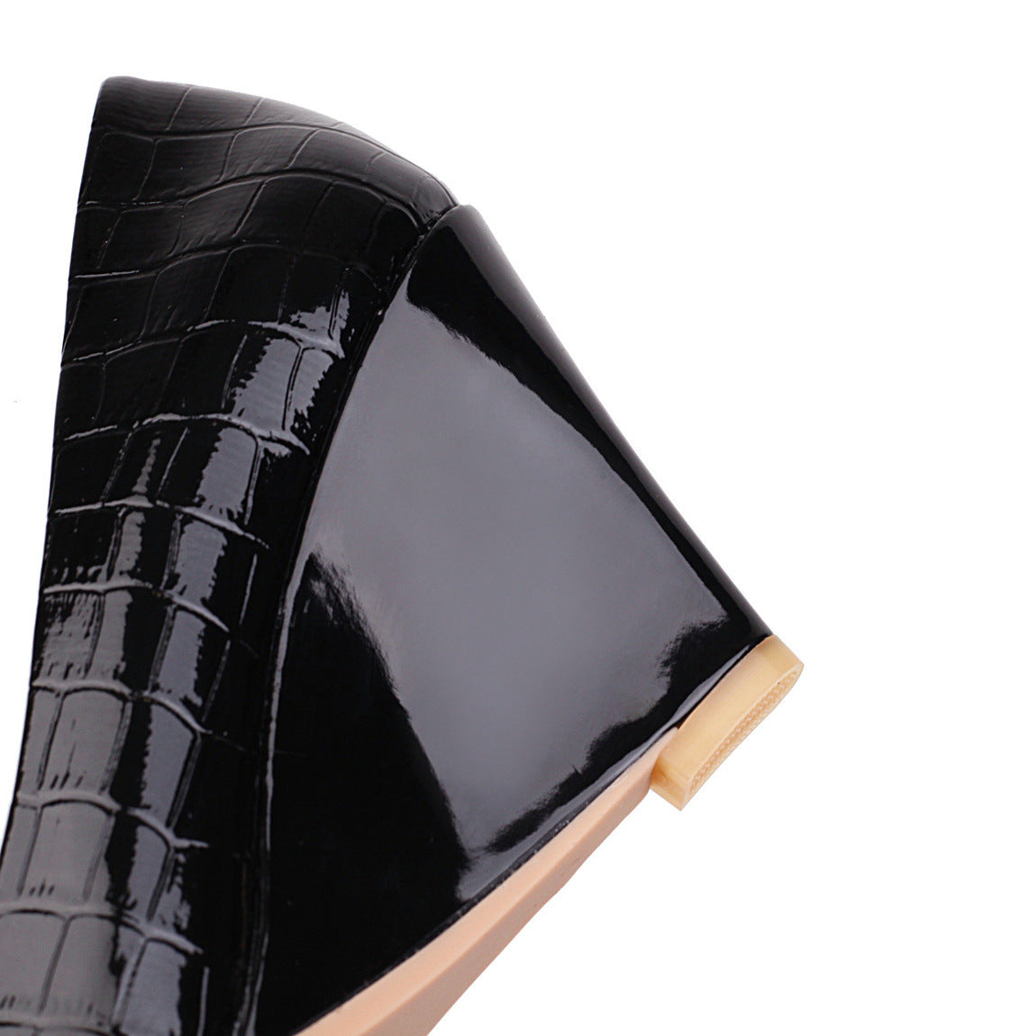 Fashion Fish Scale Pattern Shallow Mouth Pointed Toe Single Shoes
