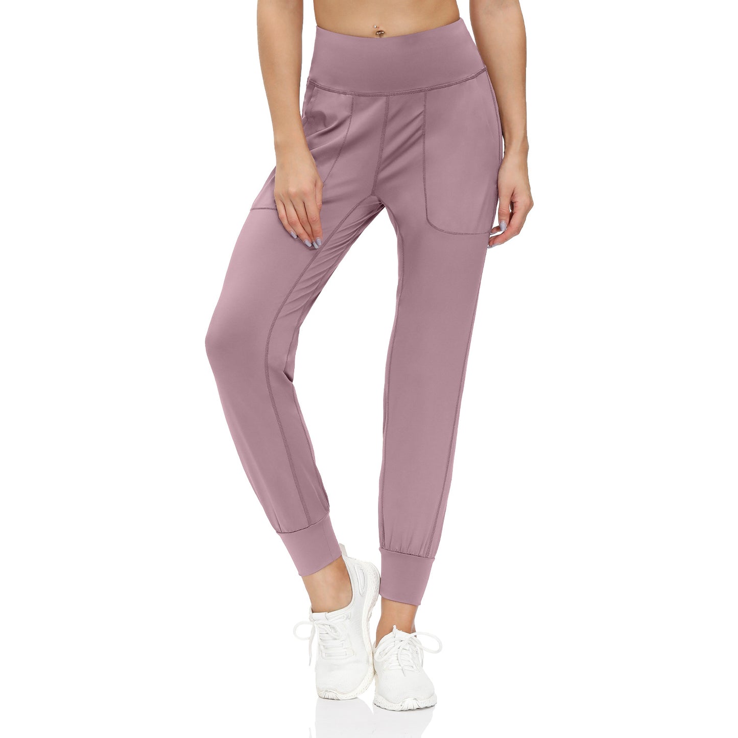 High Waist Stretch Yoga Pants Women's Nine-point Pocket Fitness Pants