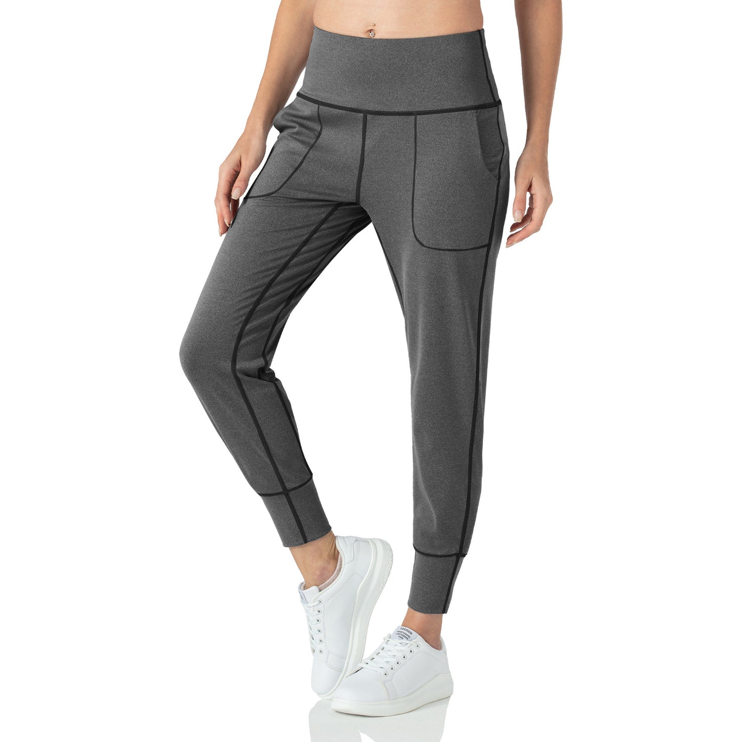 High Waist Stretch Yoga Pants Women's Nine-point Pocket Fitness Pants
