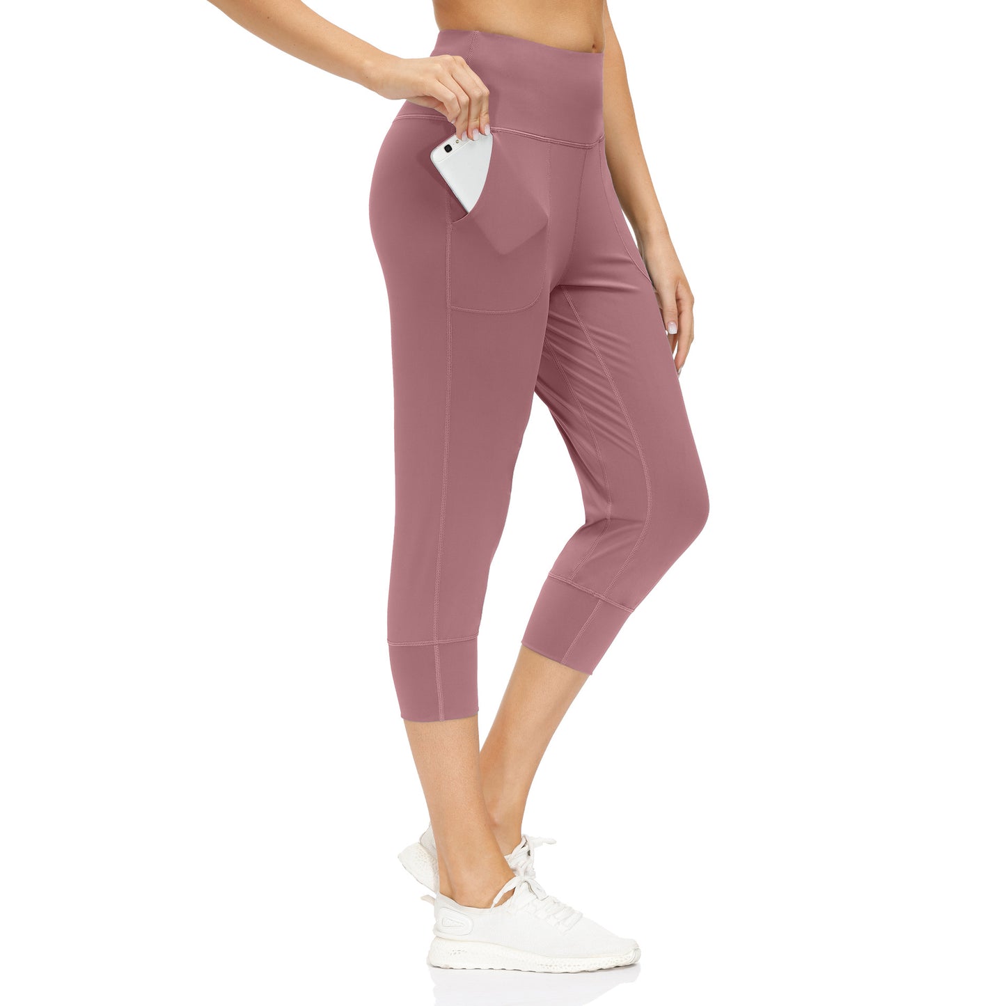 High Waist Stretch Yoga Pants Women's Nine-point Pocket Fitness Pants