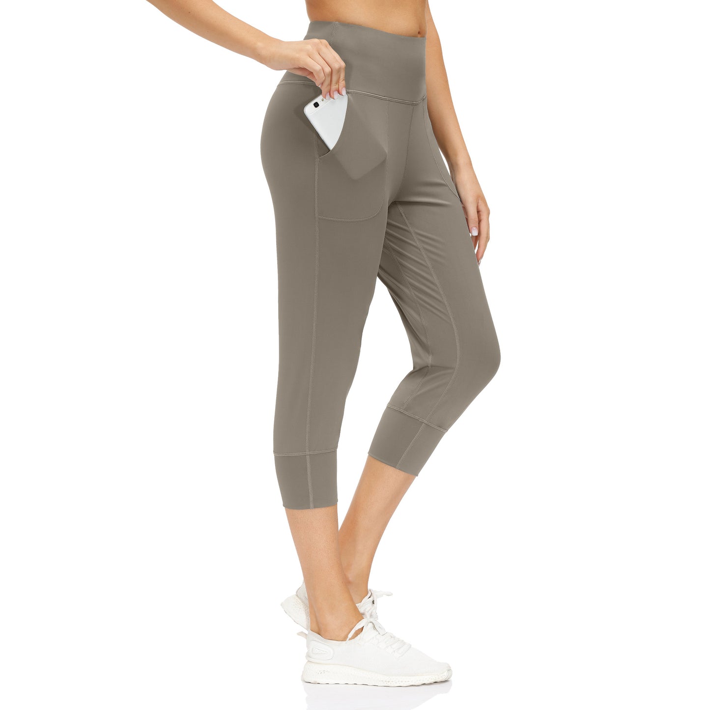 High Waist Stretch Yoga Pants Women's Nine-point Pocket Fitness Pants