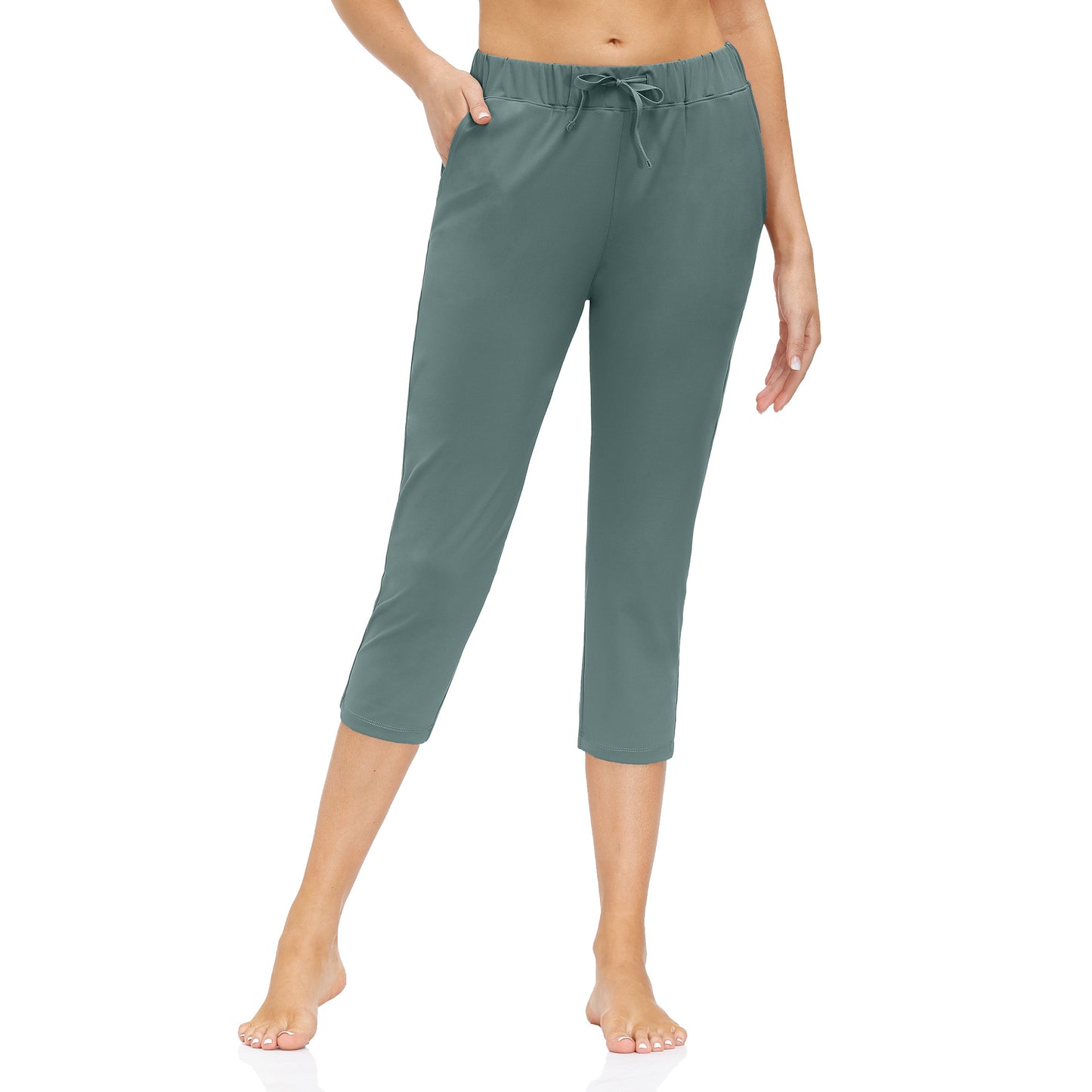 Women's Tight-fitting Yoga Pants Pocket Low-rise Cropped Trousers