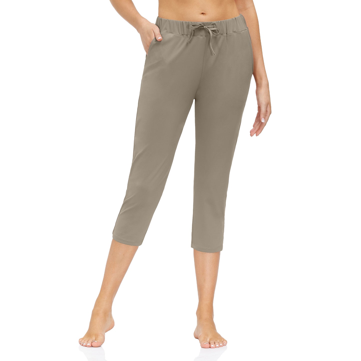 Women's Tight-fitting Yoga Pants Pocket Low-rise Cropped Trousers