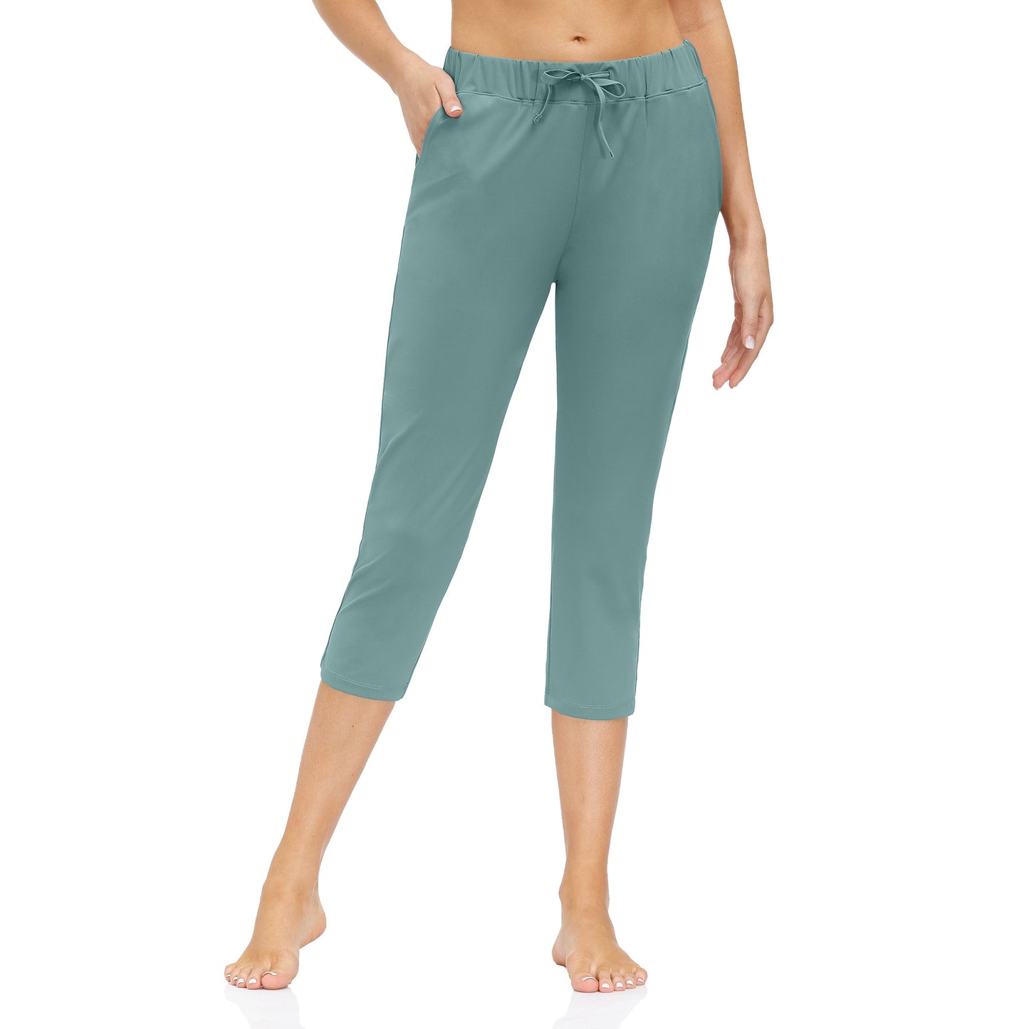 Women's Tight-fitting Yoga Pants Pocket Low-rise Cropped Trousers