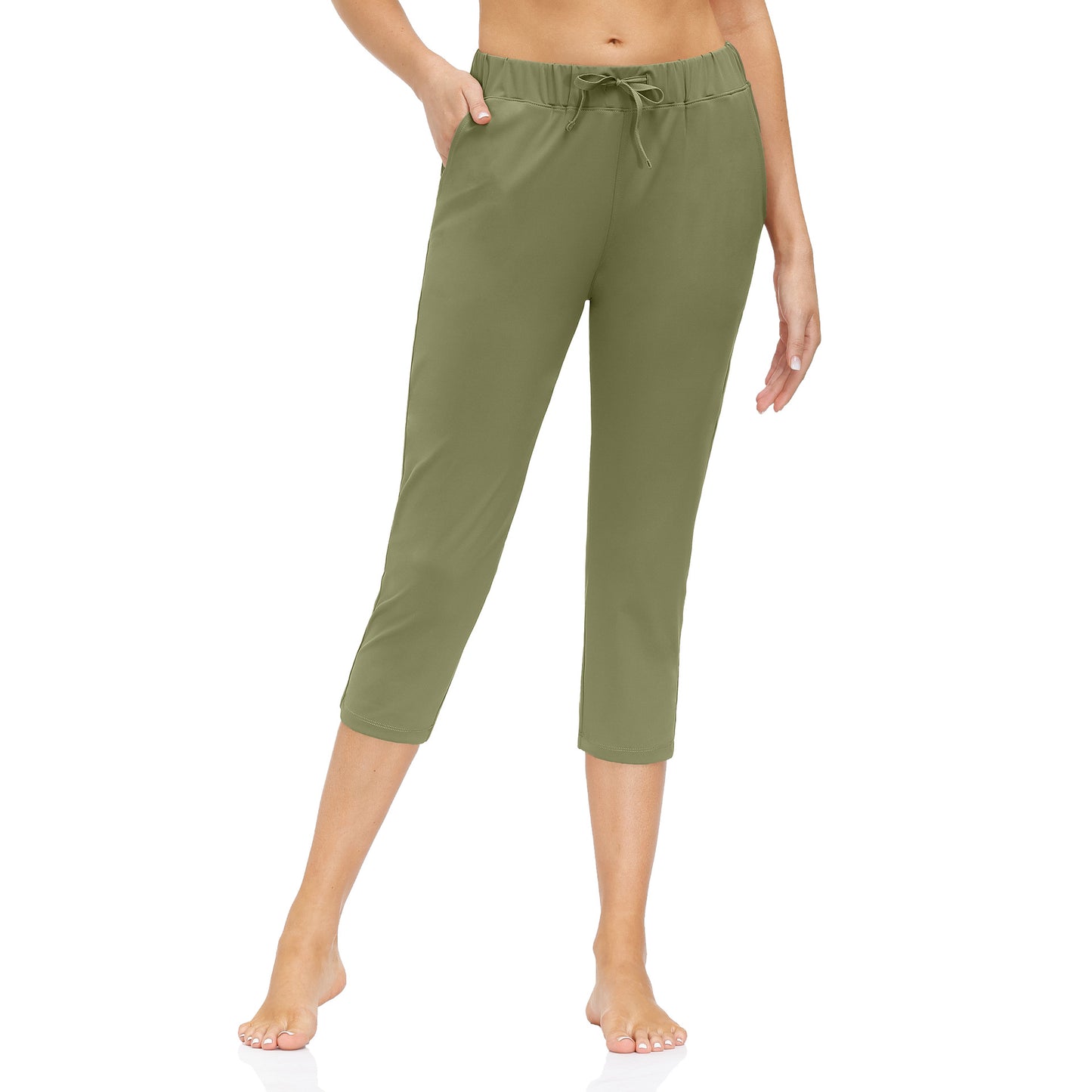 Women's Tight-fitting Yoga Pants Pocket Low-rise Cropped Trousers