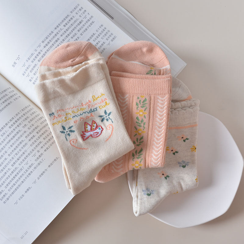 Pairs Of Peach Series Japanese Cartoon Socks Cute Girl Fruit Socks