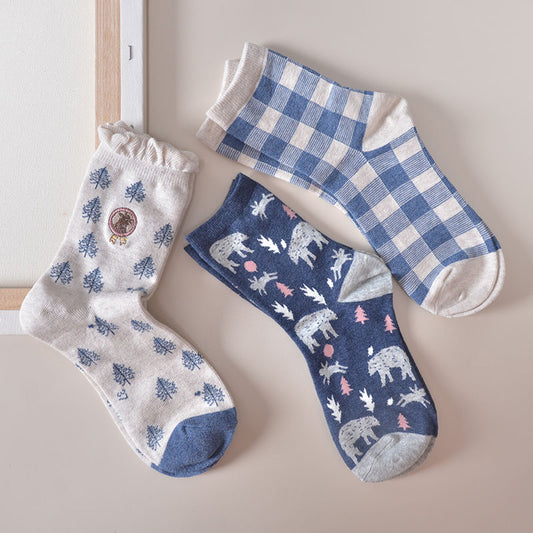 Pairs Of Peach Series Japanese Cartoon Socks Cute Girl Fruit Socks