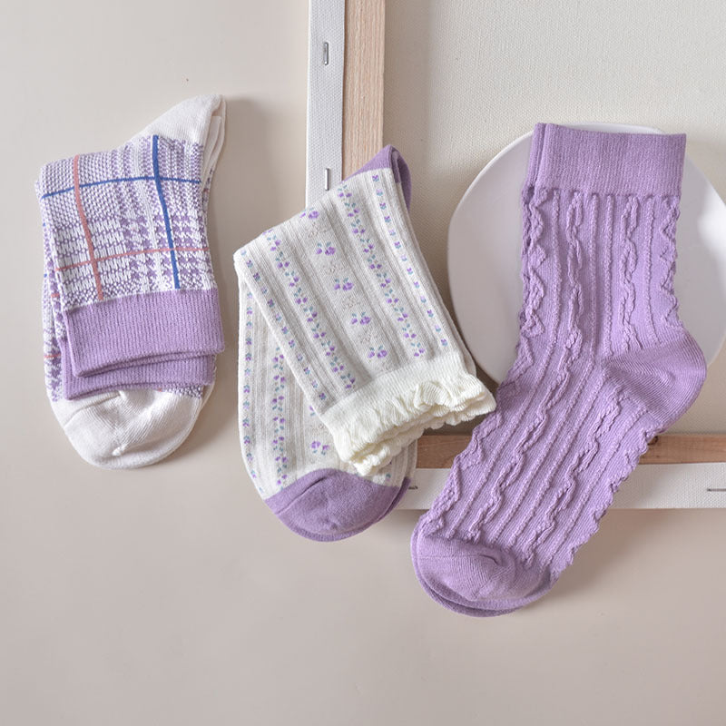 Pairs Of Peach Series Japanese Cartoon Socks Cute Girl Fruit Socks