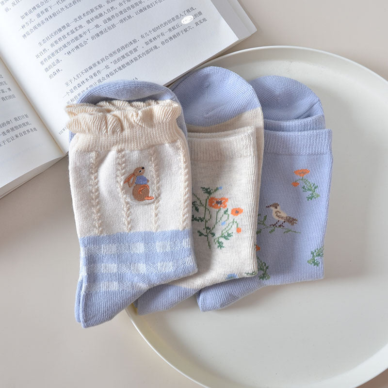 Pairs Of Peach Series Japanese Cartoon Socks Cute Girl Fruit Socks