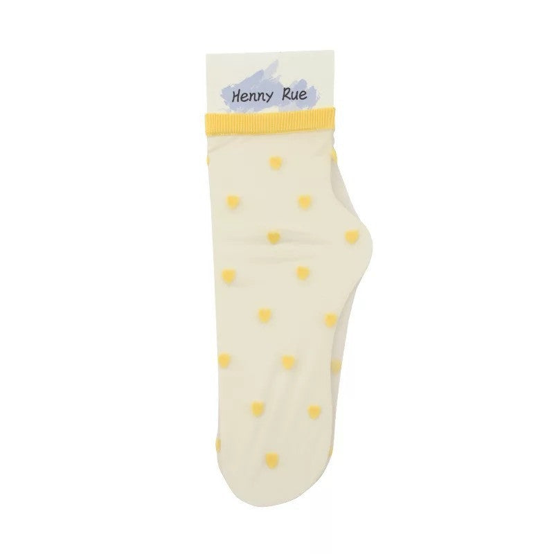 Candy-colored Love Socks, Glass Stockings, Breathable And Thin