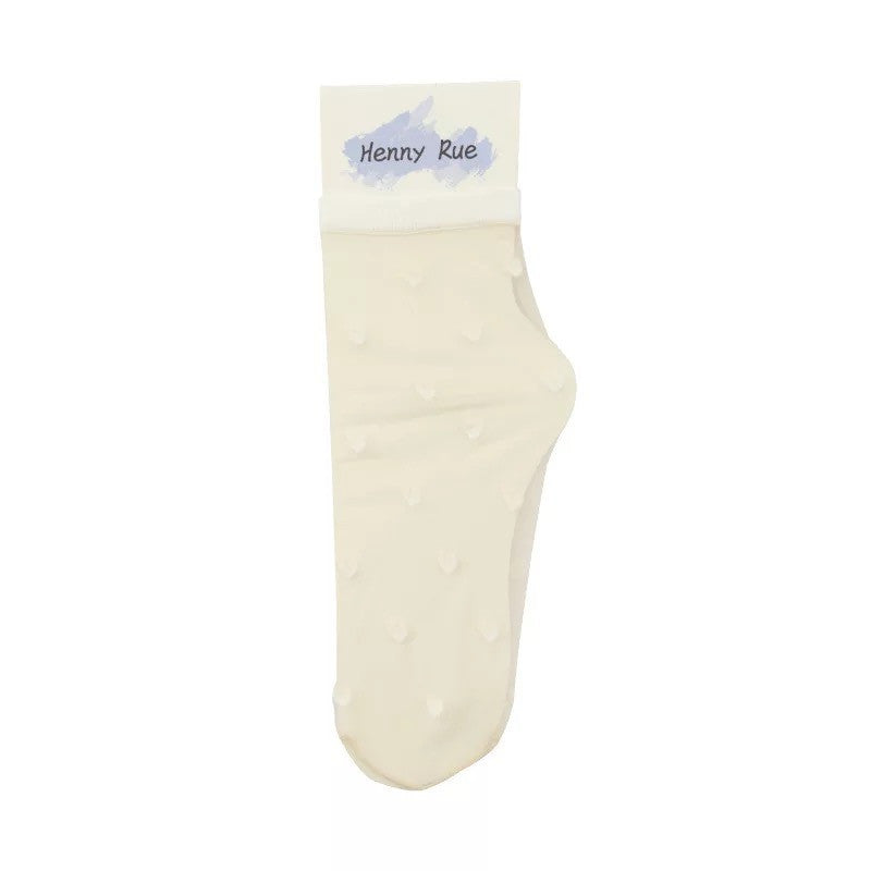 Candy-colored Love Socks, Glass Stockings, Breathable And Thin