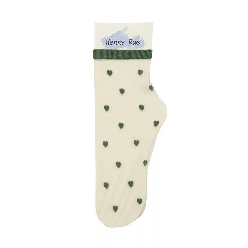 Candy-colored Love Socks, Glass Stockings, Breathable And Thin