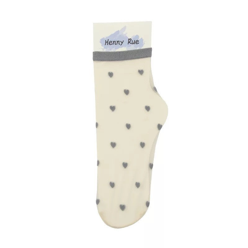 Candy-colored Love Socks, Glass Stockings, Breathable And Thin