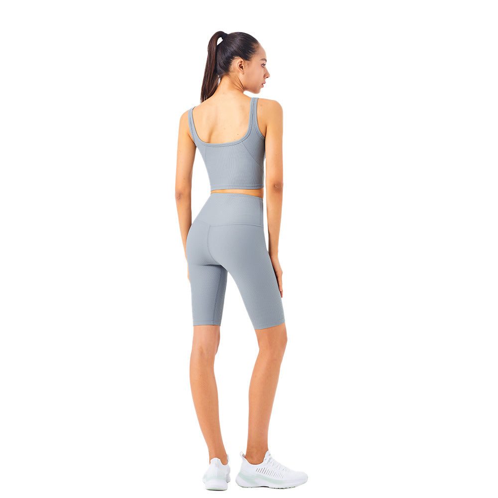 High Waist Peach Hip Yoga Pants European And American Five-point Shorts