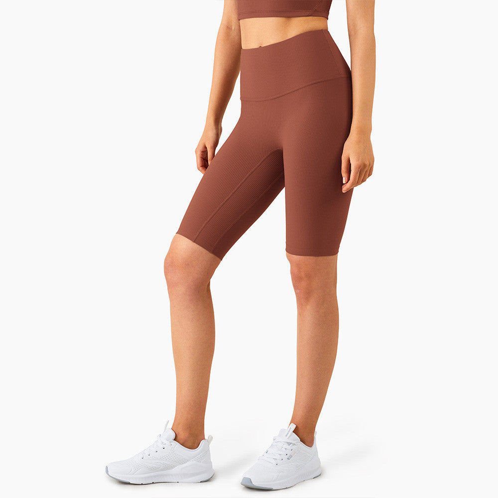 High Waist Peach Hip Yoga Pants European And American Five-point Shorts