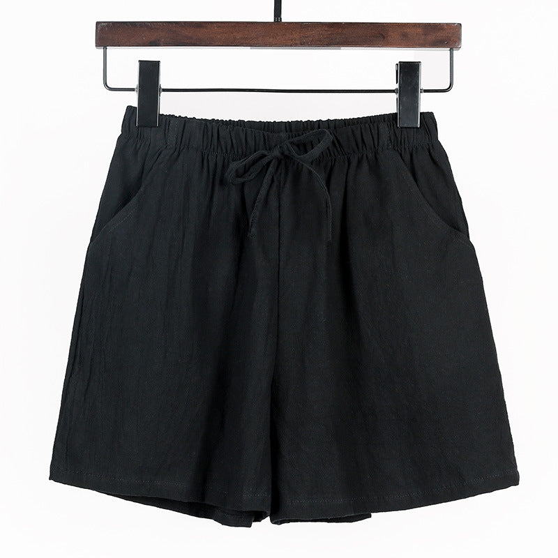 Simple og løse casual shorts i bomuld og hør
