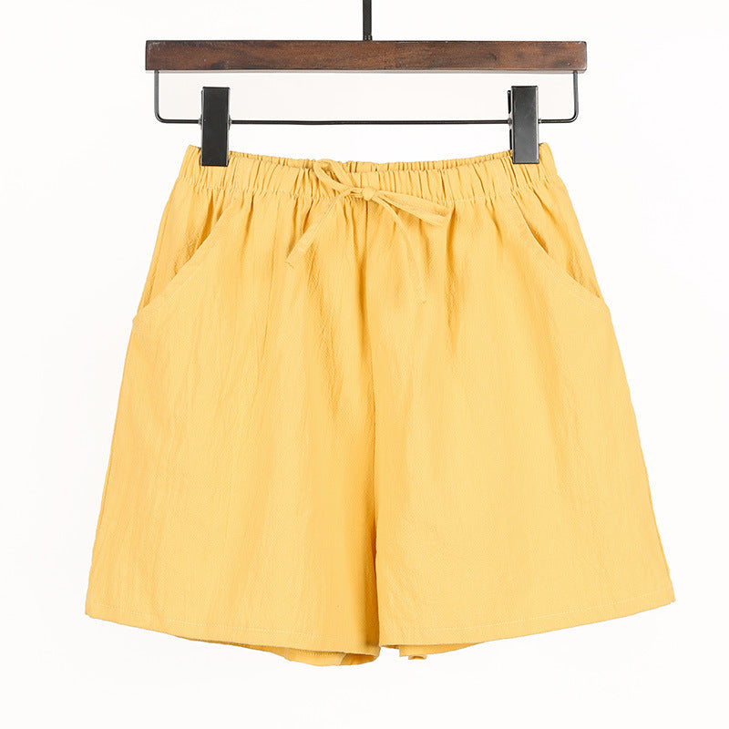 Simple og løse casual shorts i bomuld og hør