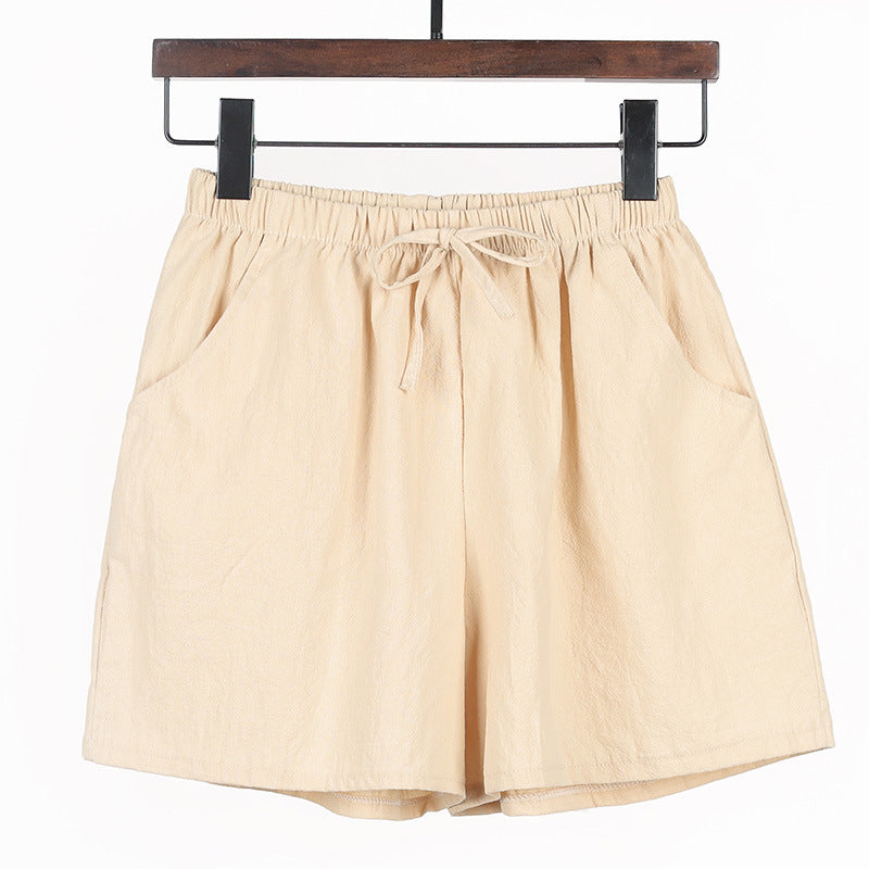 Simple og løse casual shorts i bomuld og hør