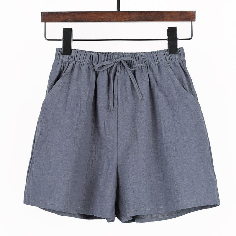Simple og løse casual shorts i bomuld og hør