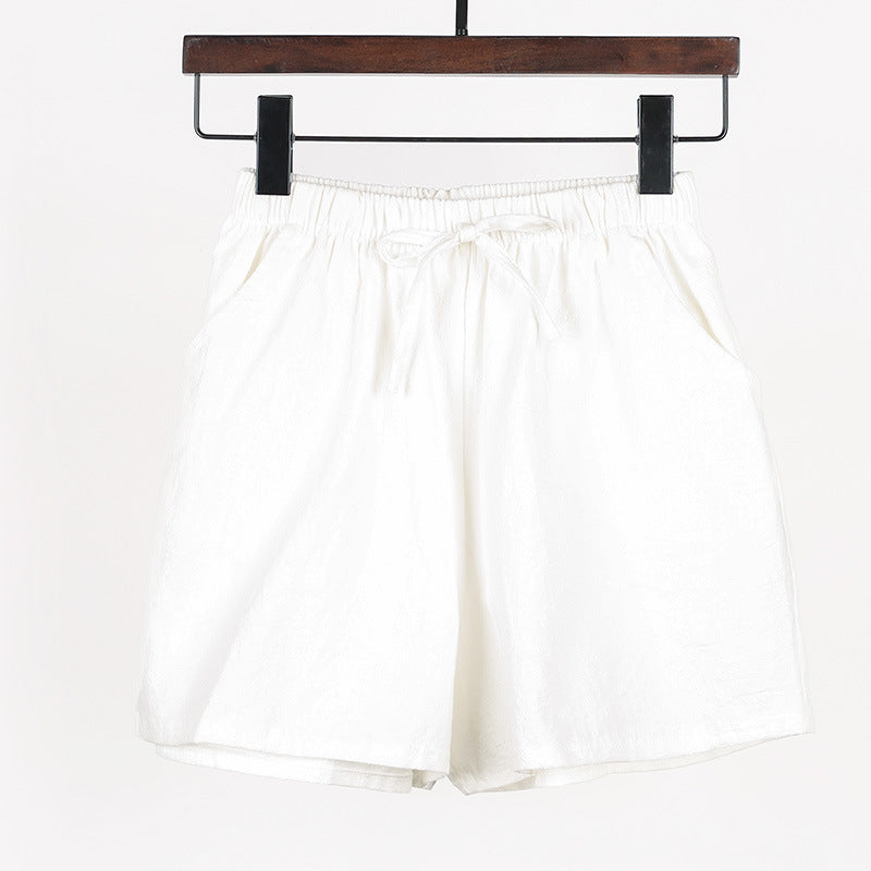 Simple og løse casual shorts i bomuld og hør