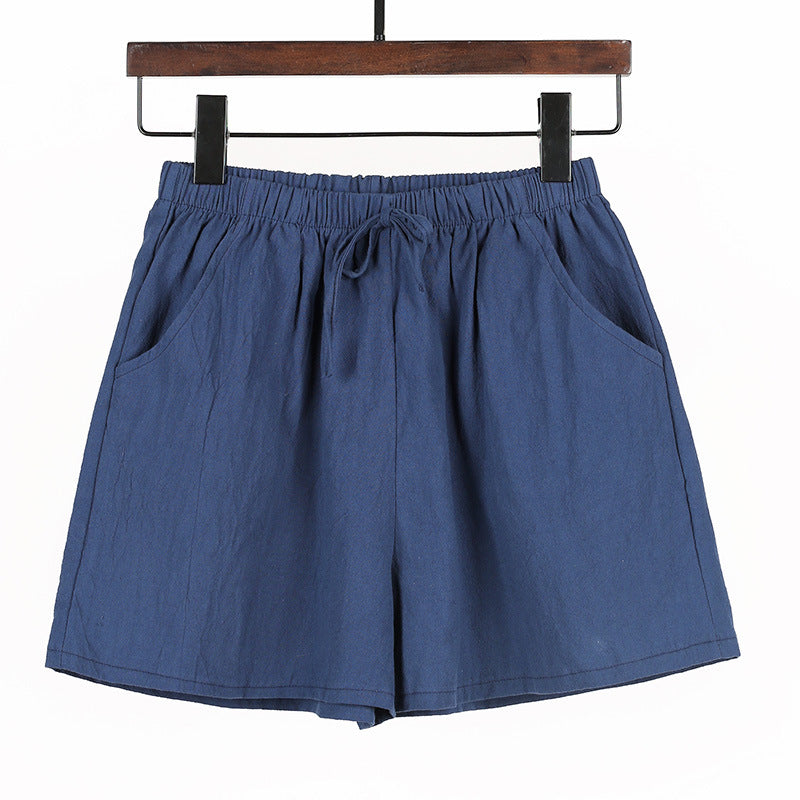 Simple og løse casual shorts i bomuld og hør