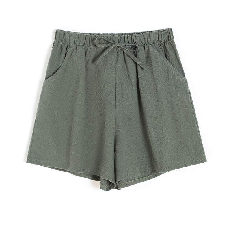 Simple og løse casual shorts i bomuld og hør