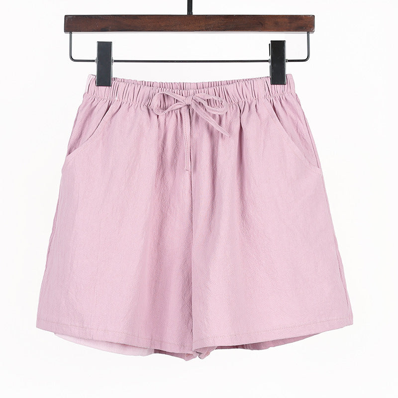 Simple og løse casual shorts i bomuld og hør