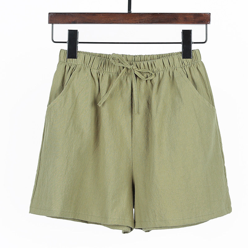 Simple og løse casual shorts i bomuld og hør