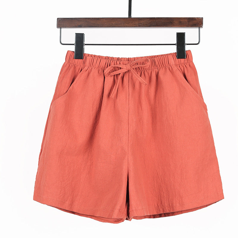 Simple og løse casual shorts i bomuld og hør