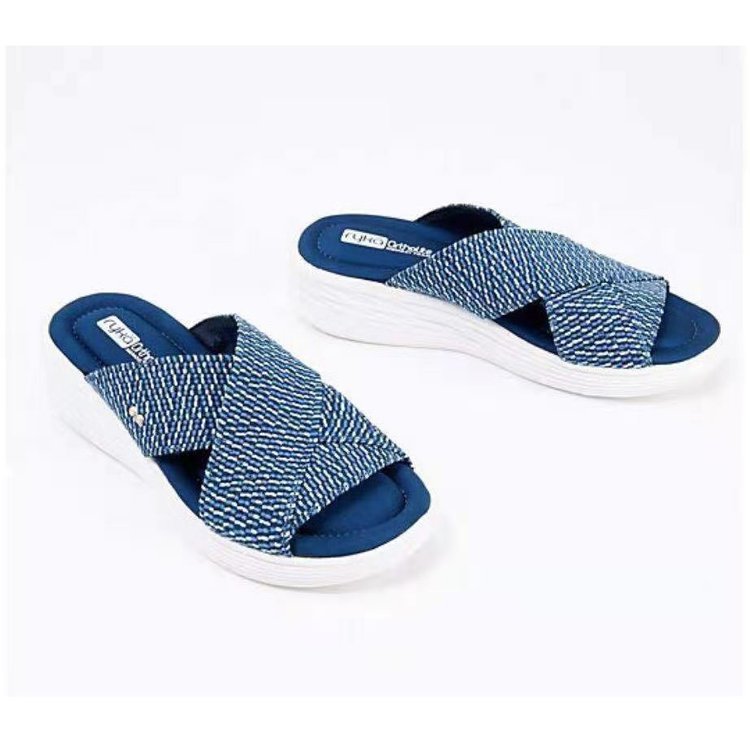 Low-Top Backside Heightened Canvas Sandals