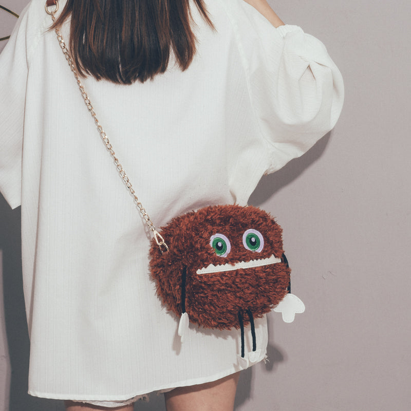 All-Match Plush Messenger Bag Cute And Funny One-Shoulder Chain Bag