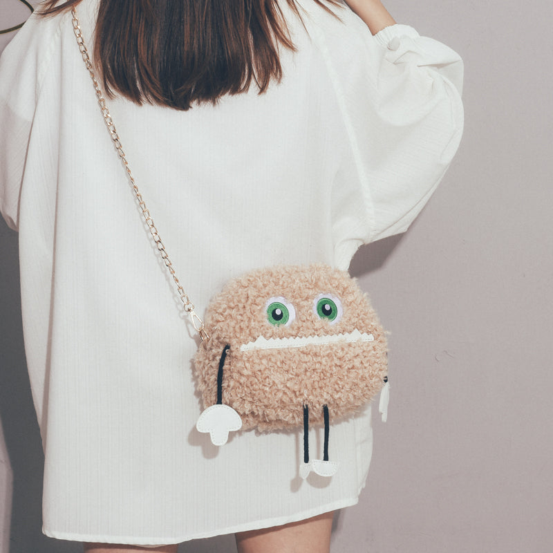 All-Match Plush Messenger Bag Cute And Funny One-Shoulder Chain Bag