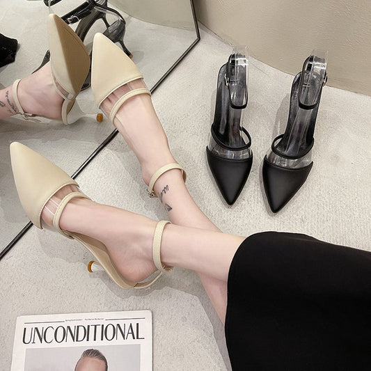 Korean Version Of The Net Red Fashion Pointed Fairy Buckle High Heels Women Wholesale