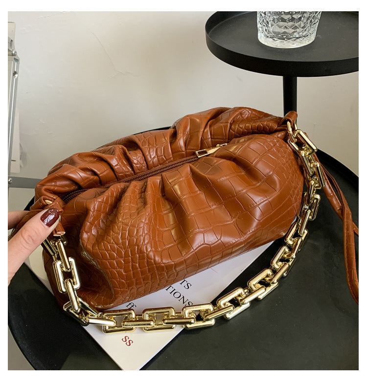 Folding One-shoulder Thickened Chain Messenger Handbag