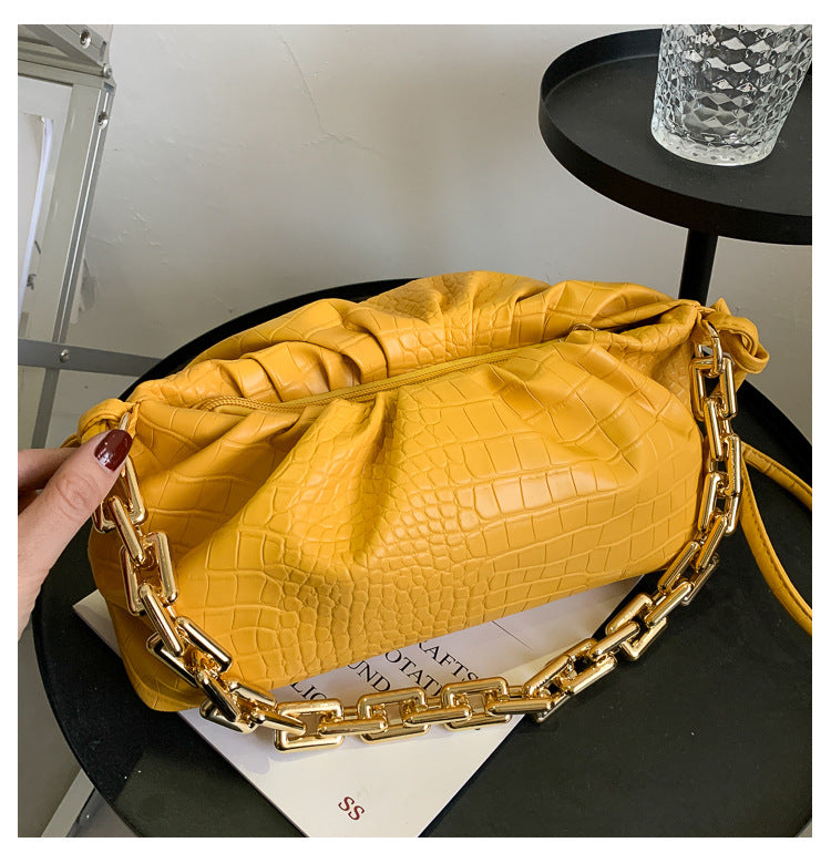 Folding One-shoulder Thickened Chain Messenger Handbag