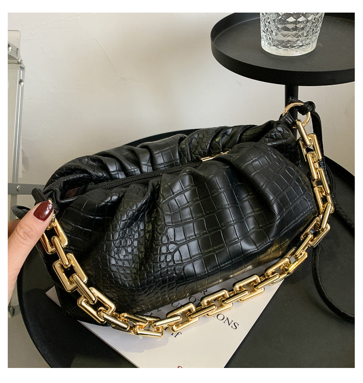 Folding One-shoulder Thickened Chain Messenger Handbag