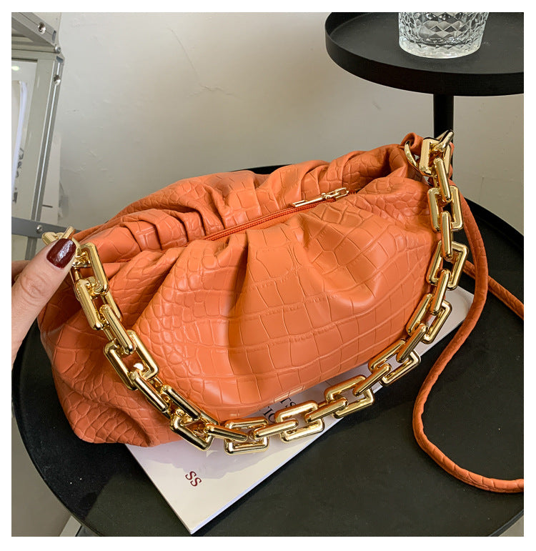 Folding One-shoulder Thickened Chain Messenger Handbag