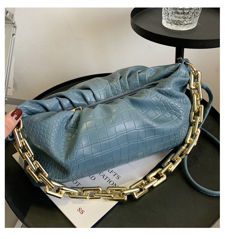 Folding One-shoulder Thickened Chain Messenger Handbag