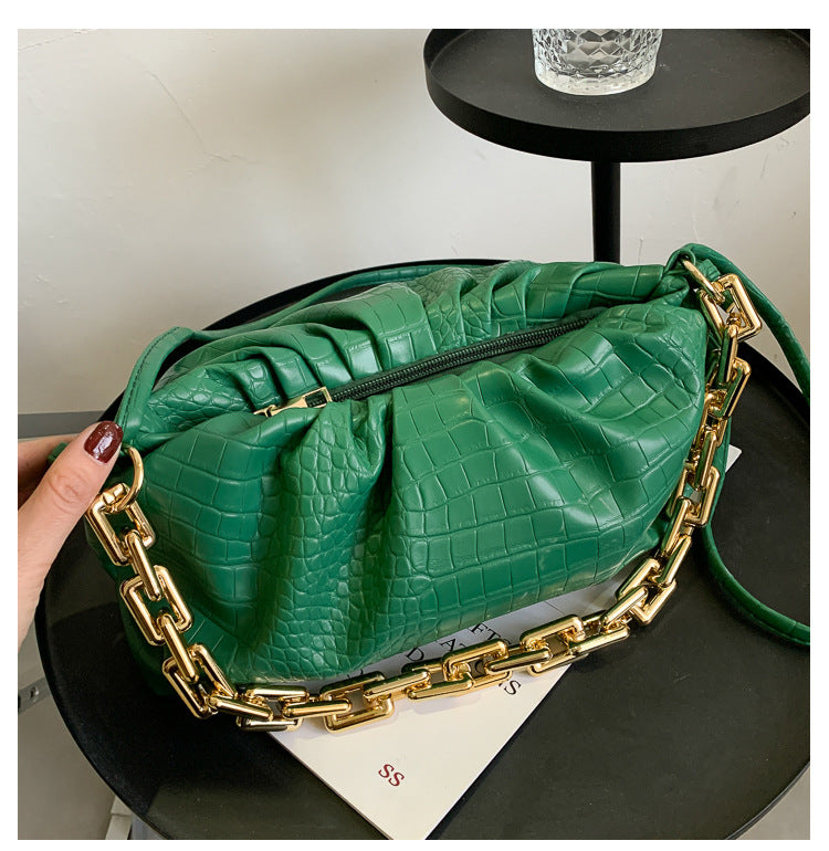 Folding One-shoulder Thickened Chain Messenger Handbag