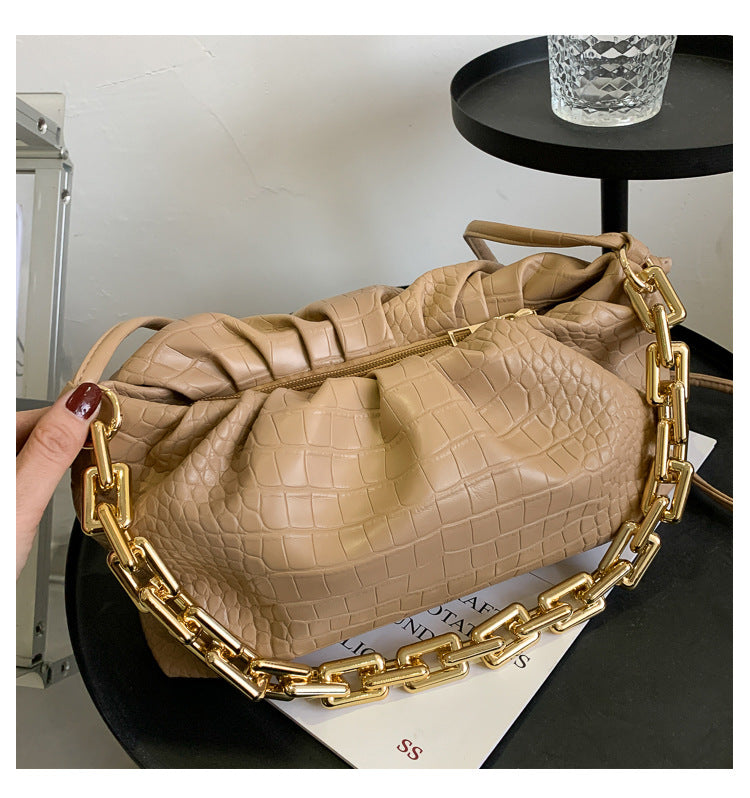 Folding One-shoulder Thickened Chain Messenger Handbag