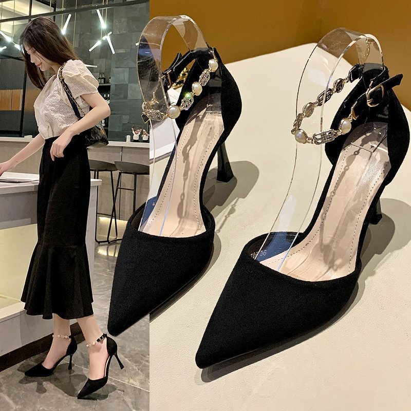 French Pointed Toe Stiletto Professional Etiquette Single Shoes