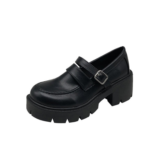 Thick-soled Mary Jane Small Leather Shoes Women's Autumn