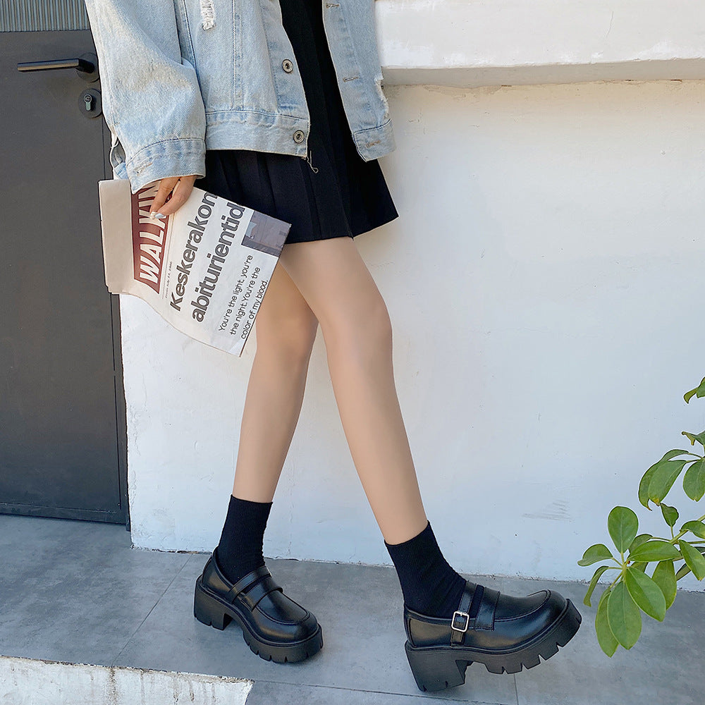 Thick-soled Mary Jane Small Leather Shoes Women's Autumn
