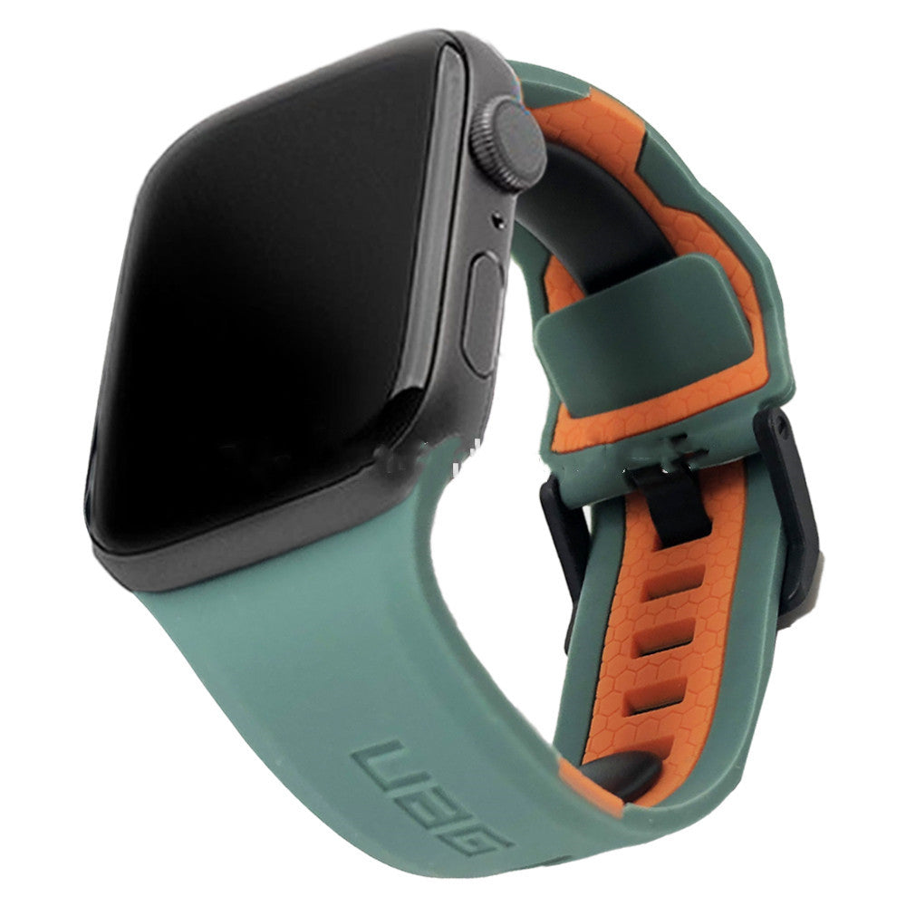 Compatible with Apple, Suitable For IWATCH 38MM 40MM Meteorite Silicone Strap Two-color Green Blue Black Red Yellow