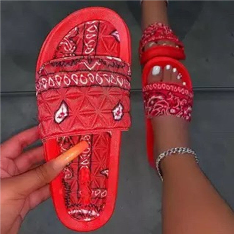 Fashion Casual Flat Bottom Women's Slippers