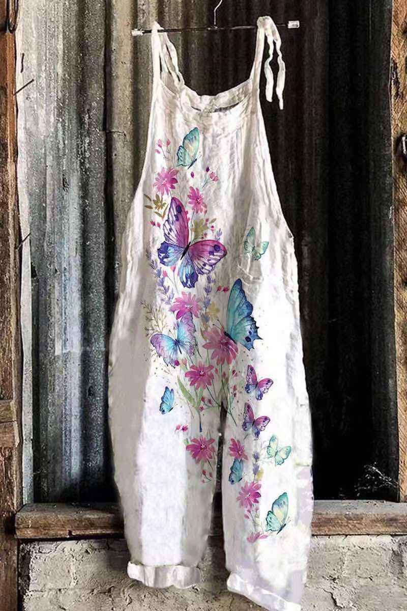 Printed Retro Wide-leg Women's Jumpsuit