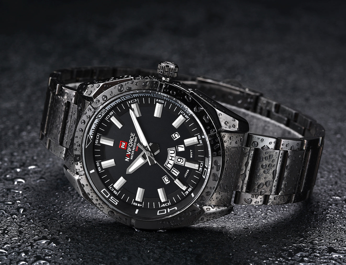 Steel Belt Men's Watch Business Belt Calendar Week Watch